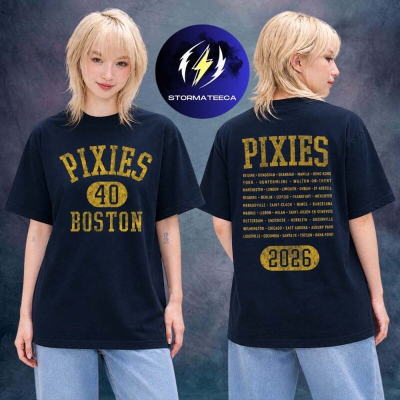 Pixies P40 Asia Tour 2026 Collegiate Navy Two Sided Unisex T Shirt
