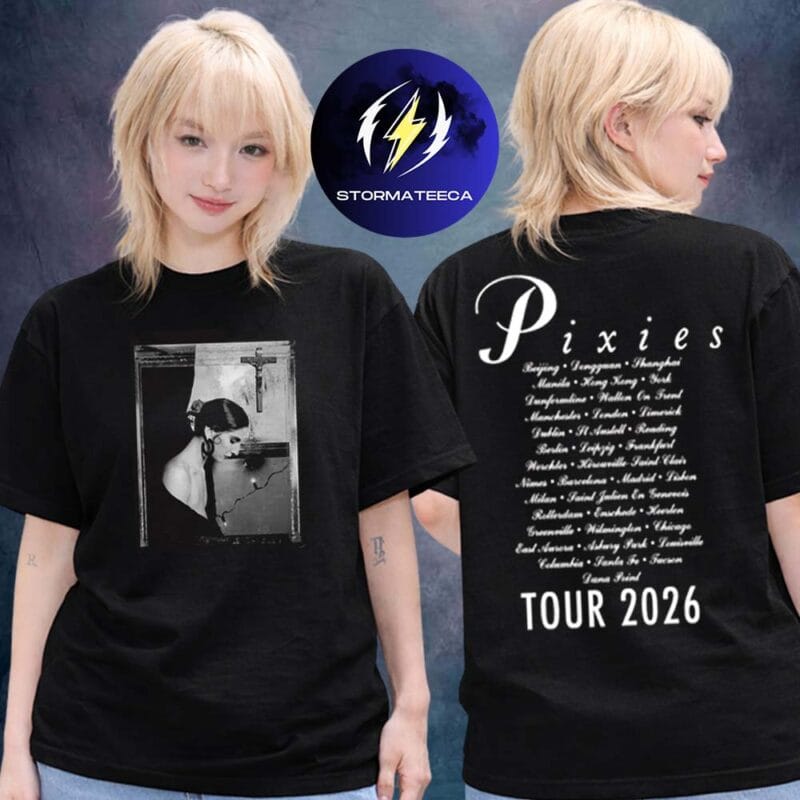 Pixies P40 Asia Tour 2026 Framed Rosa Black Two Sided Unisex T Shirt