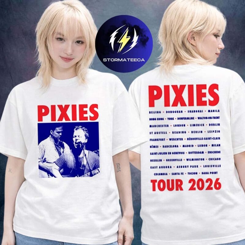 Pixies P40 Asia Tour 2026 Francis Santiago White Two Sided Unisex T Shirt