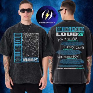 Rolling Loud 2026 Merch In The Crowd 26 Lineup Two Sided Washed T-Shirt