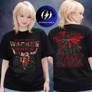 Wacken 2026 Music Festival Merch In Wacken DE On July 29 August 1 2026 World Unites Two Sided Unisex T-Shirt