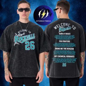 Welcome To Rockville Festival 2026 At Daytona International Speedway In Daytona Florida On May 7-10 2026 Marlins Line Up Two Sided Washed T-Shirt