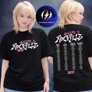 Welcome To Rockville Festival 2026 At Daytona International Speedway In Daytona Florida On May 7-10 2026 Pink Star Line Up Two Sided Unisex T-Shirt